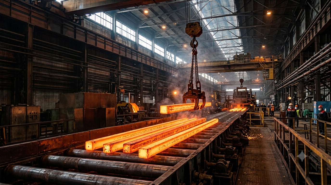 Steel billets ready for export